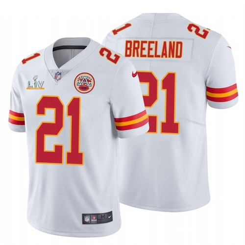 Men's Kansas City Chiefs #21 Bashaud Breeland White NFL 2021 Super Bowl LV Stitched Jersey Men's Kansas City Chiefs #21 Bashaud Breeland White NFL 2021 Super Bowl LV Stitched Jersey